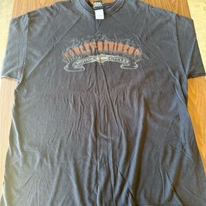 Harley-Davidson Short Sleeve Black Tee with Flame Graphic